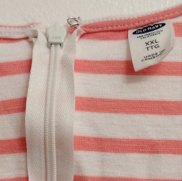 Old Navy Pink White Striped V Neck Spring Dress Size XXL - Picture 2 of 5